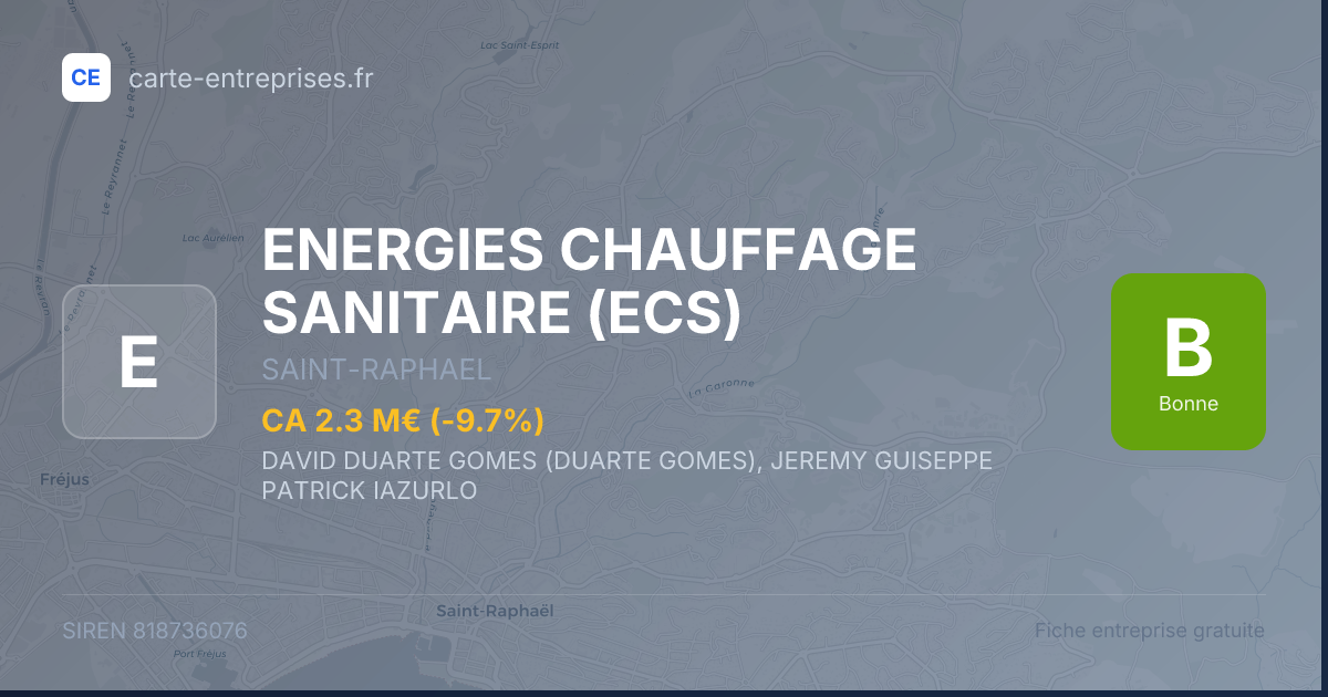 ENERGIES CHAUFFAGE SANITAIRE (ECS) — 818736076 — fiche entreprise