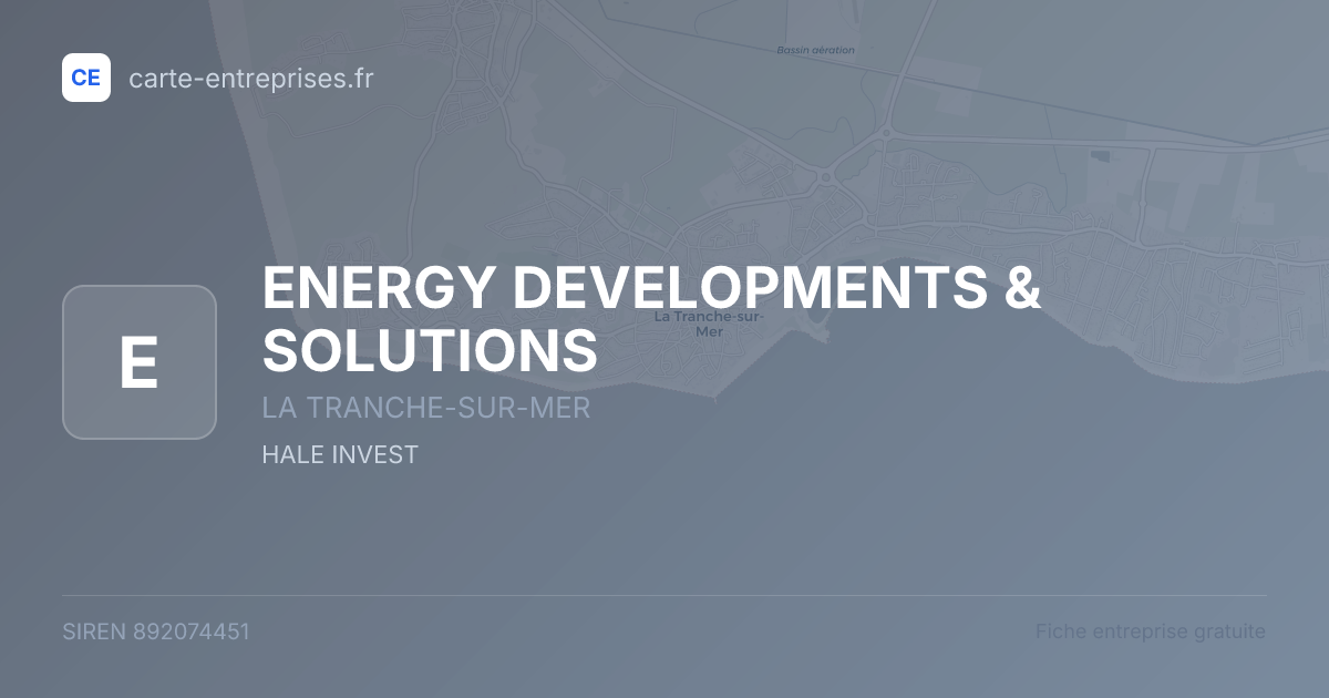 ENERGY DEVELOPMENTS & SOLUTIONS — 892074451 — fiche entreprise