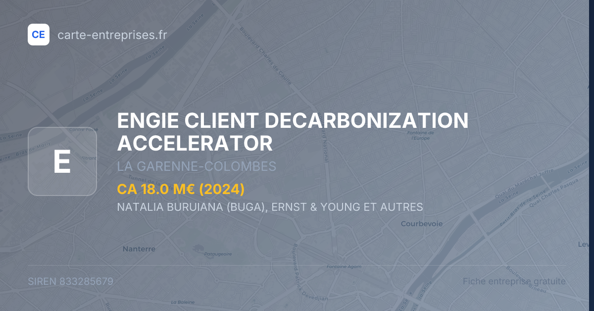 ENGIE CLIENT DECARBONIZATION ACCELERATOR — 833285679 — fiche entreprise