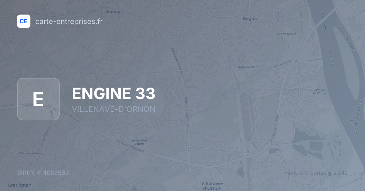 ENGINE 33 — 414052563 — fiche entreprise