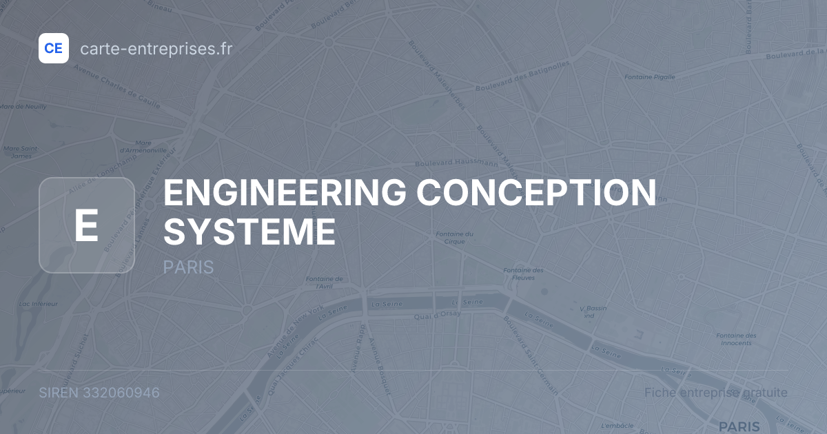ENGINEERING CONCEPTION SYSTEME — 332060946 — fiche entreprise