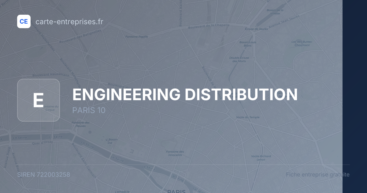 ENGINEERING DISTRIBUTION — 722003258 — fiche entreprise