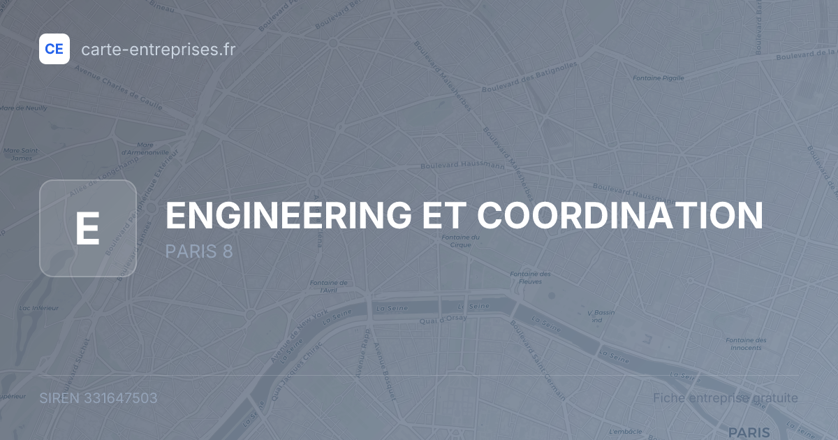ENGINEERING ET COORDINATION — 331647503 — fiche entreprise
