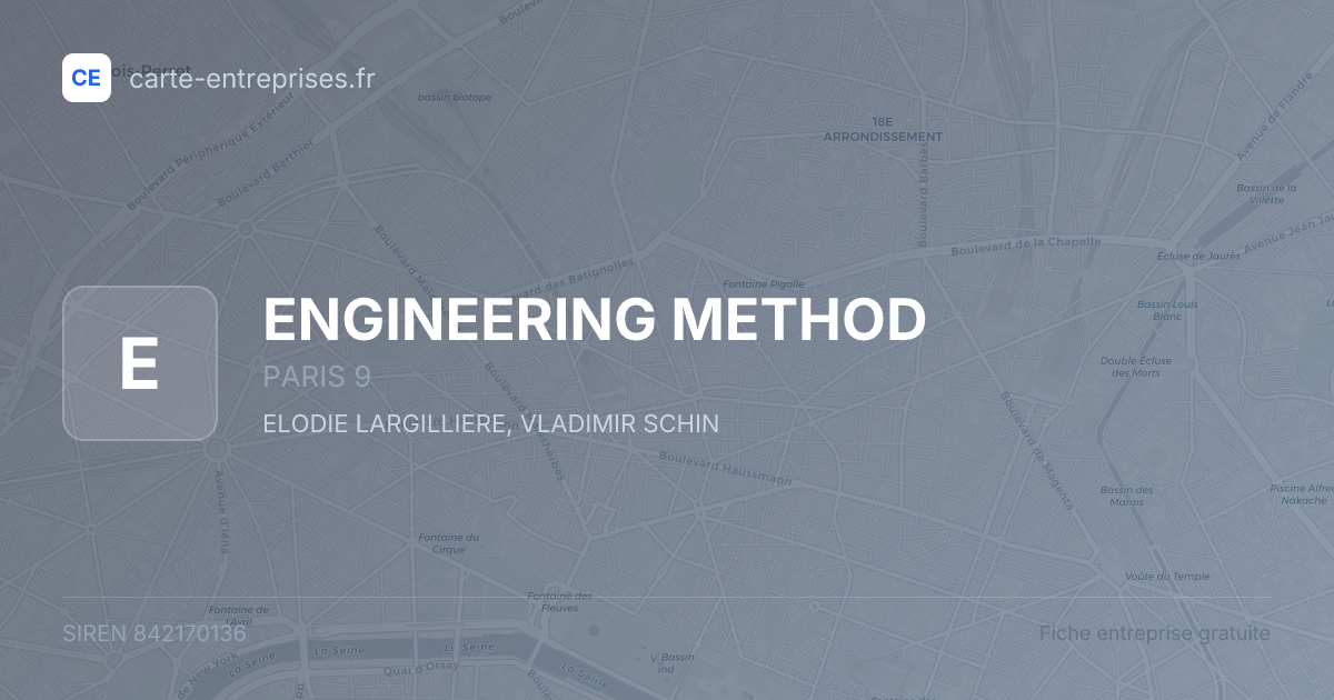 ENGINEERING METHOD — 842170136 — fiche entreprise