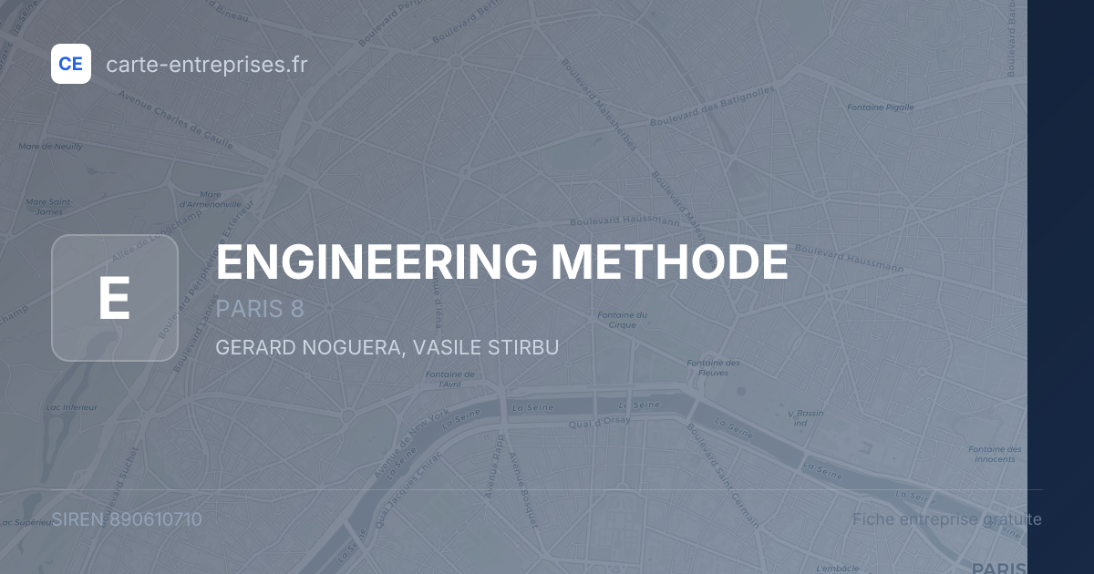 ENGINEERING METHODE — 890610710 — fiche entreprise