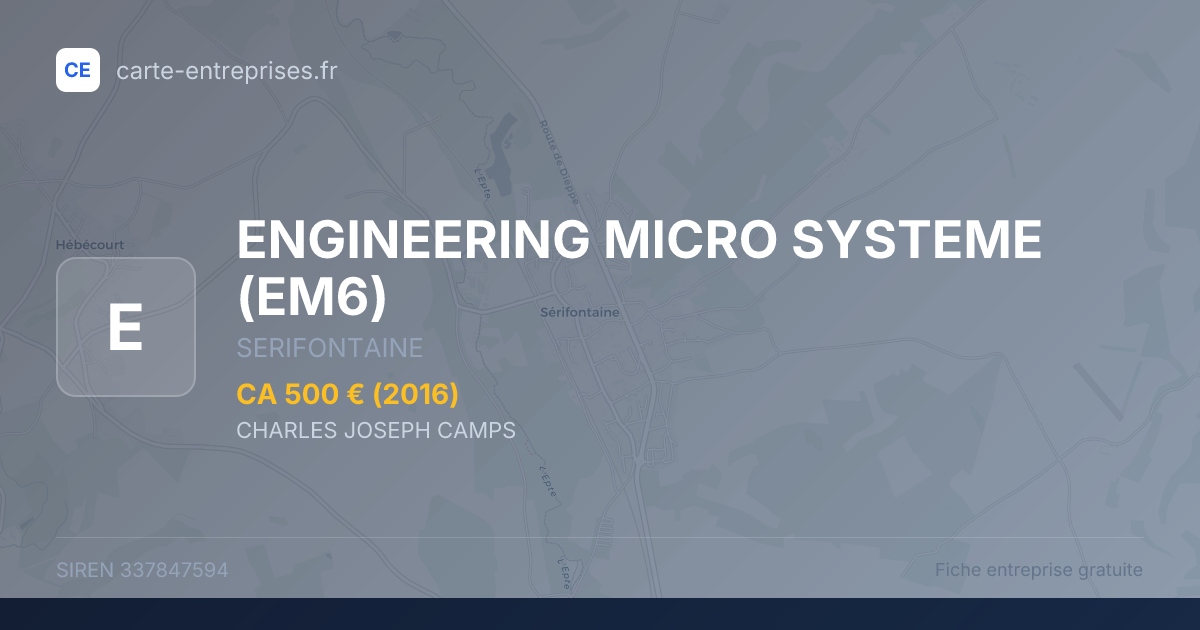 ENGINEERING MICRO SYSTEME (EM6) — 337847594 — fiche entreprise