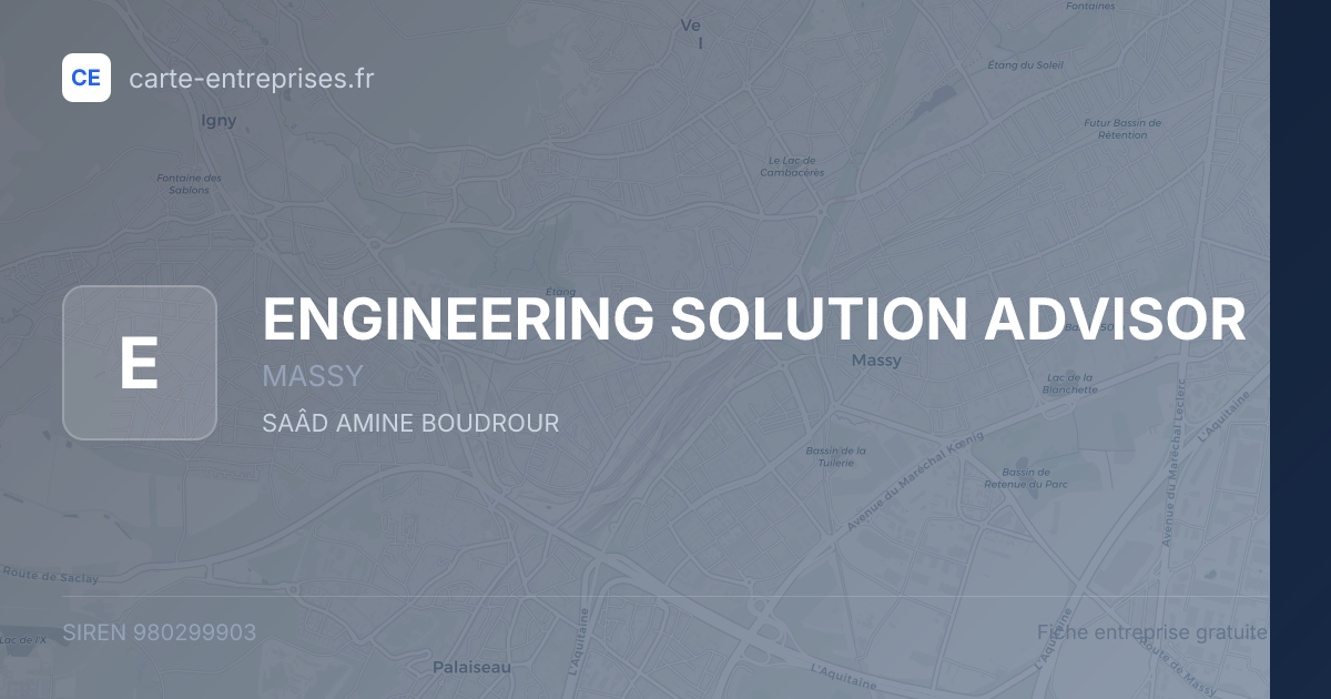 ENGINEERING SOLUTION ADVISOR — 980299903 — fiche entreprise