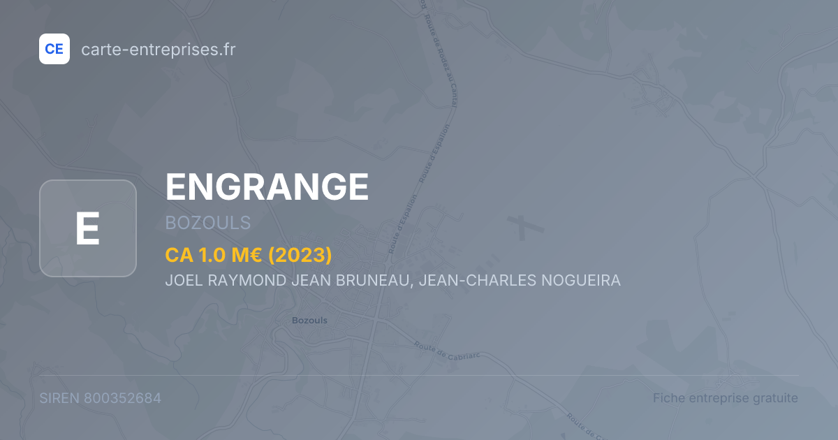 ENGRANGE — 800352684 — fiche entreprise