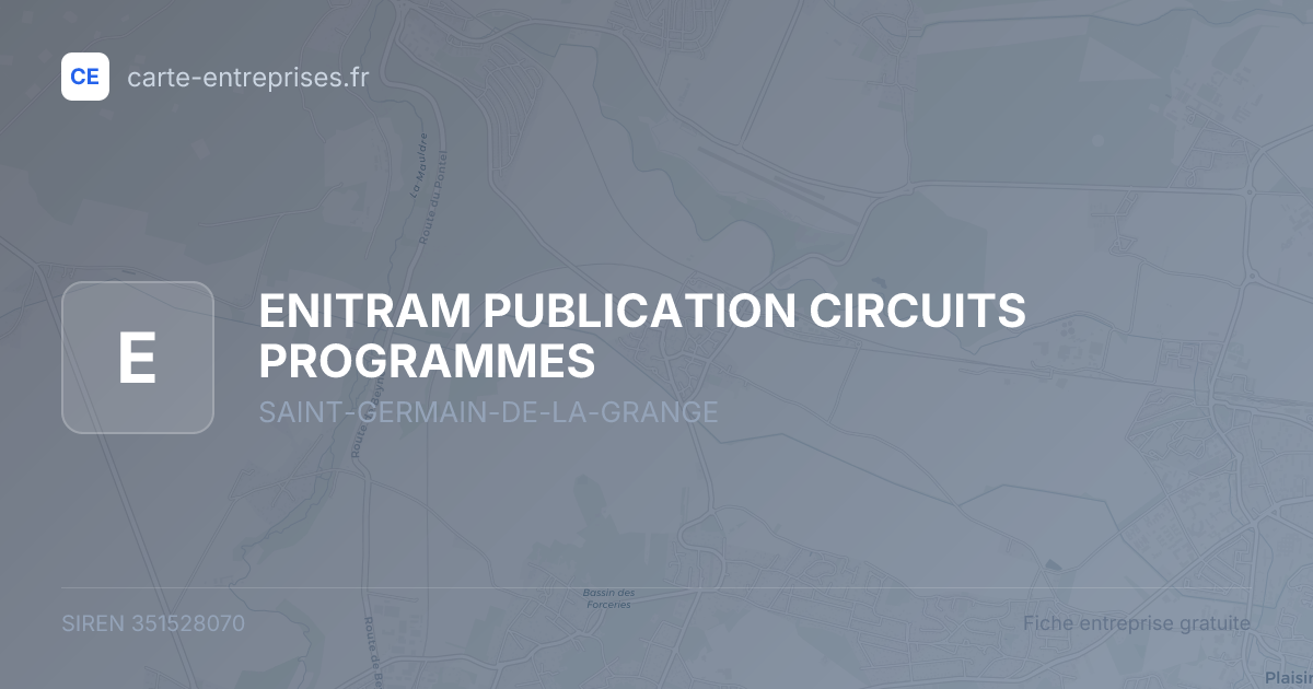 ENITRAM PUBLICATION CIRCUITS PROGRAMMES — 351528070 — fiche entreprise