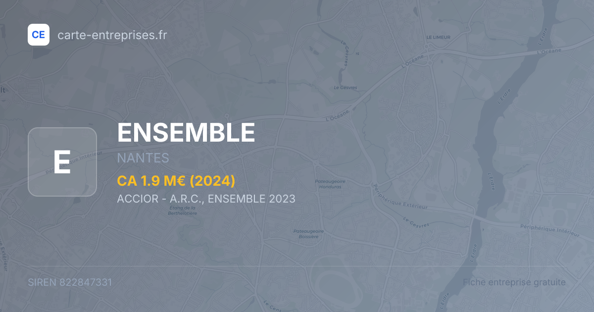 ENSEMBLE — 822847331 — fiche entreprise