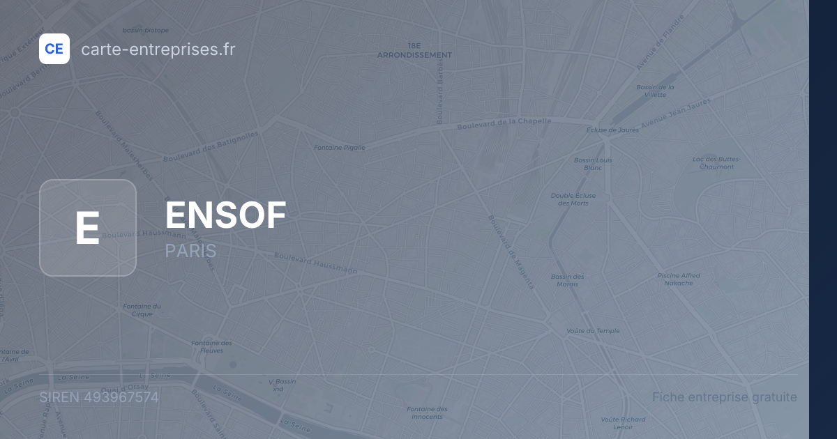 ENSOF — 493967574 — fiche entreprise