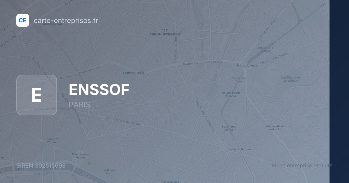 ENSSOF — 392515698 — fiche entreprise