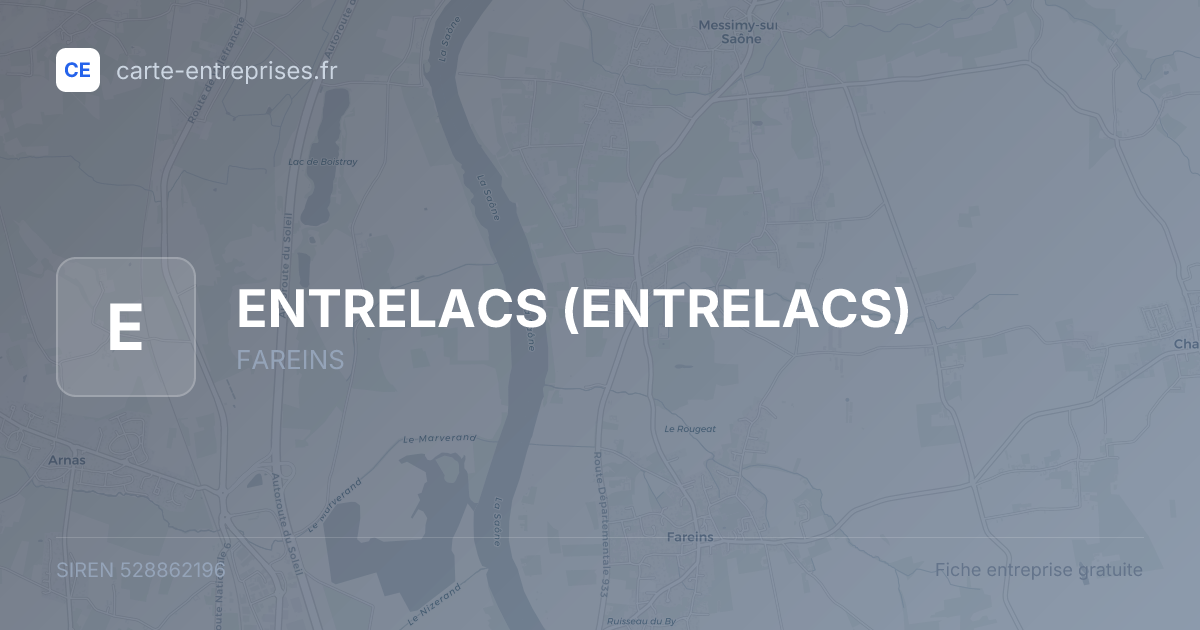 ENTRELACS — 528862196 — fiche entreprise