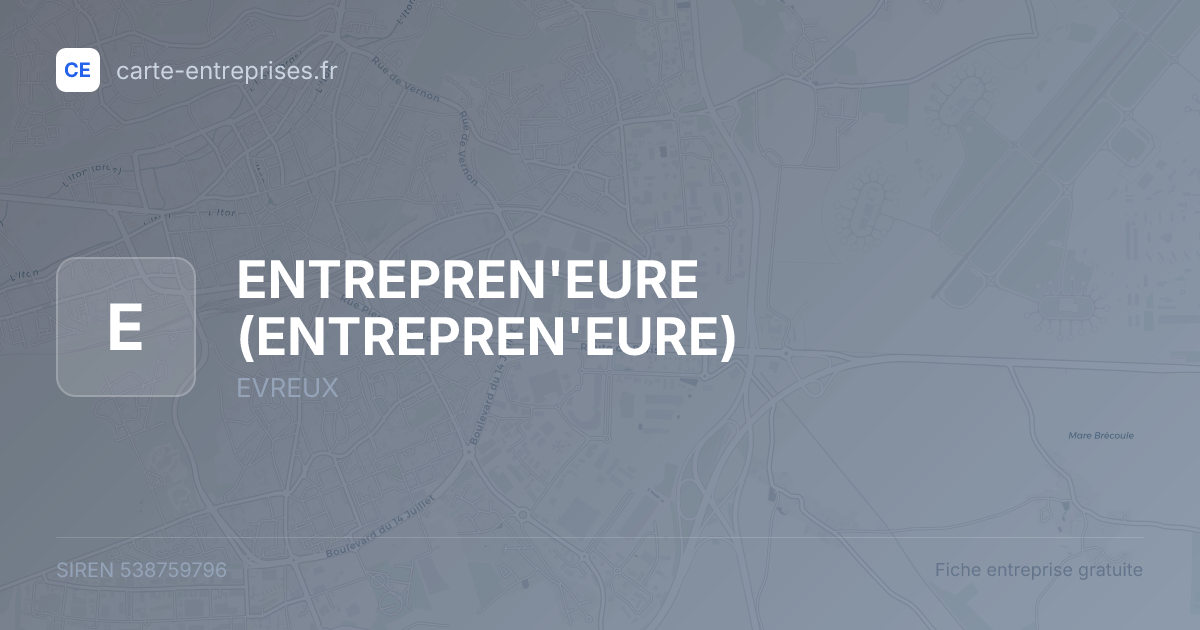 ENTREPREN'EURE — 538759796 — fiche entreprise