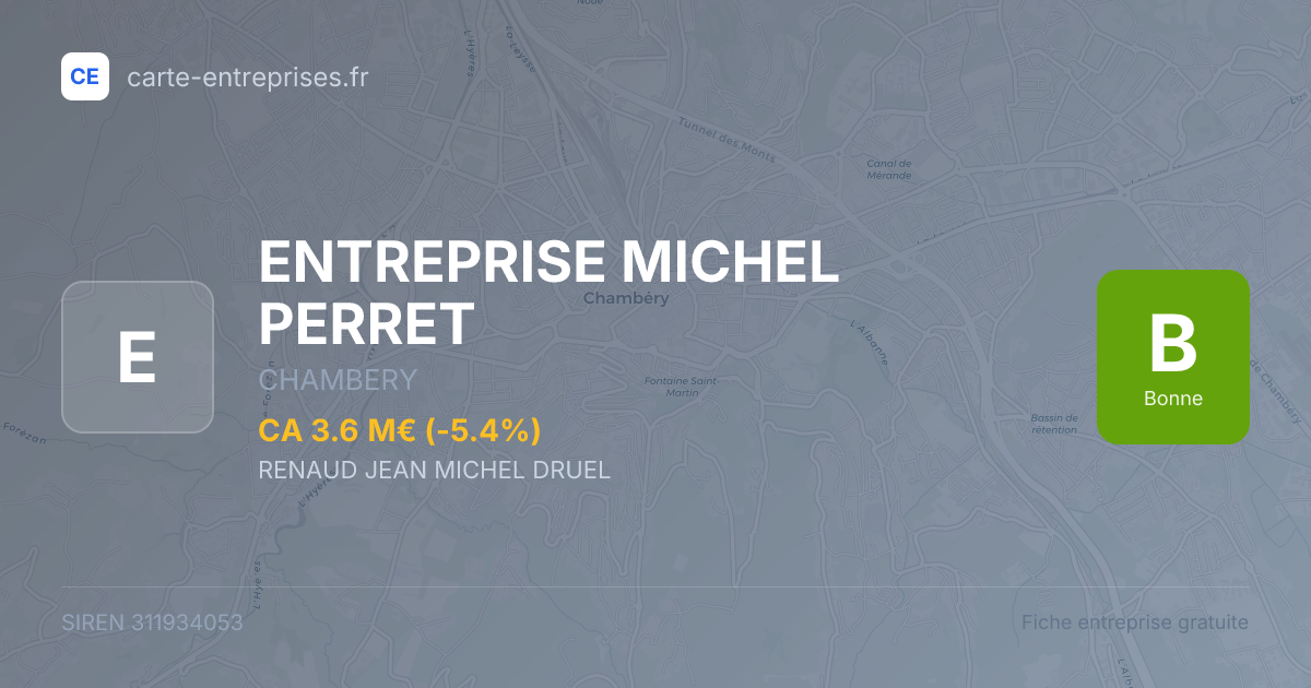 ENTREPRISE MICHEL PERRET — 311934053 — fiche entreprise