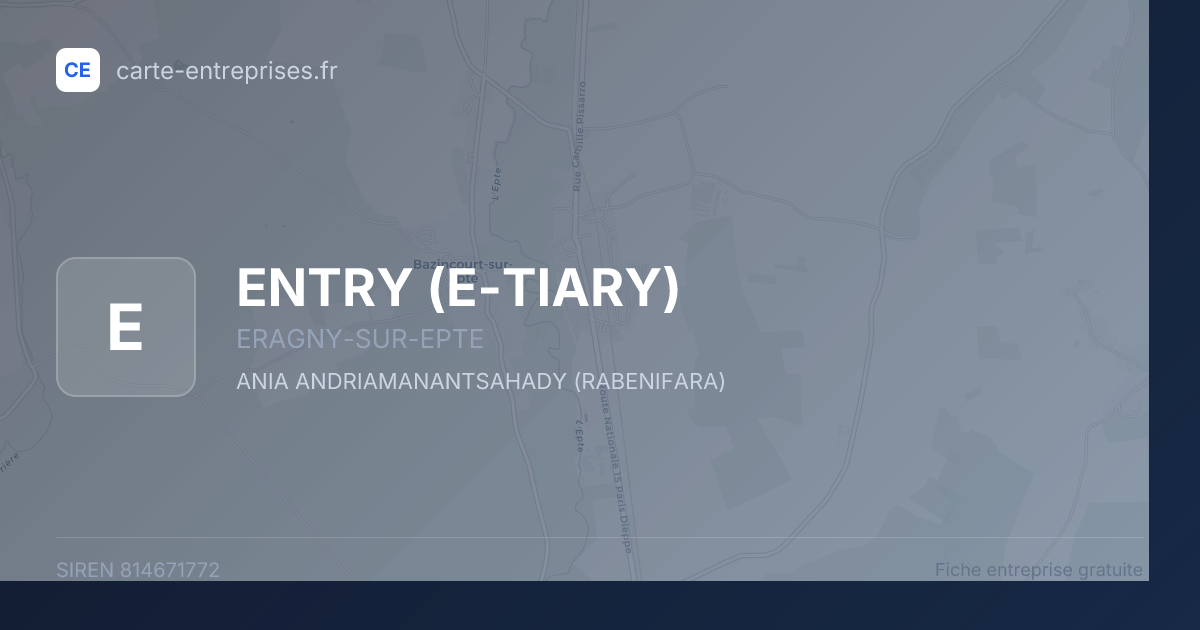 ENTRY (E-TIARY) — 814671772 — fiche entreprise