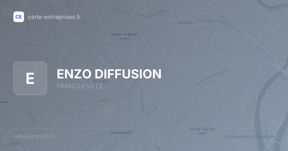 ENZO DIFFUSION — 381643527 — fiche entreprise