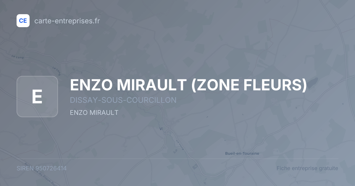 ENZO MIRAULT (ZONE FLEURS) — 950726414 — fiche entreprise