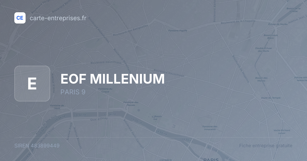 EOF MILLENIUM — 483899449 — fiche entreprise