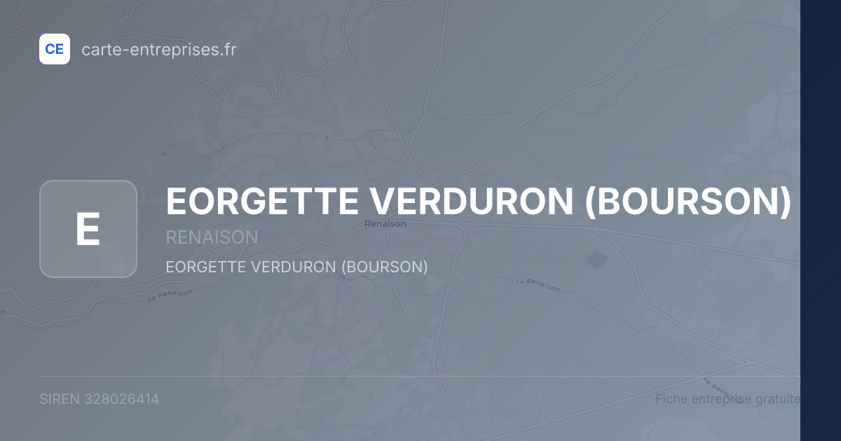 EORGETTE VERDURON (BOURSON) — 328026414 — fiche entreprise