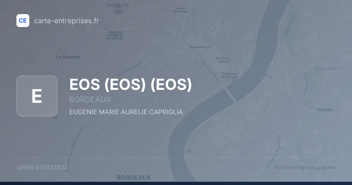 EOS (EOS) (EOS) — 839332822 — fiche entreprise