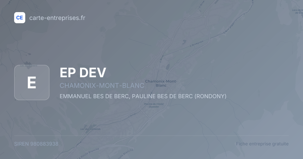 EP DEV — 980883938 — fiche entreprise