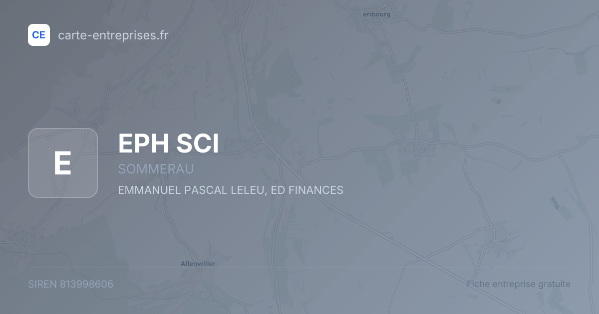 EPH SCI — 813998606 — fiche entreprise