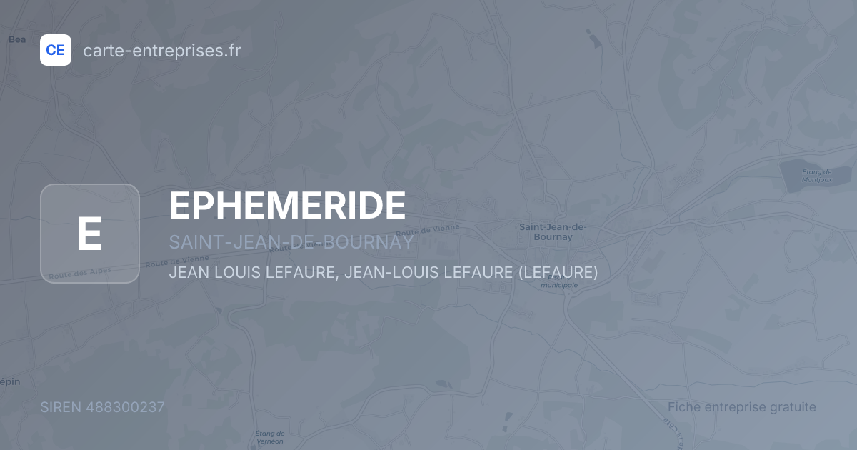 EPHEMERIDE — 488300237 — fiche entreprise
