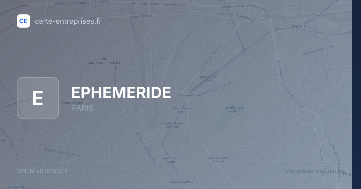 EPHEMERIDE — 987618345 — fiche entreprise