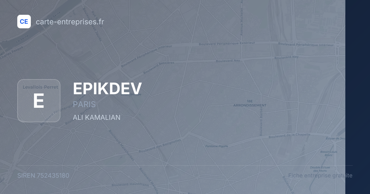 EPIKDEV — 752435180 — fiche entreprise