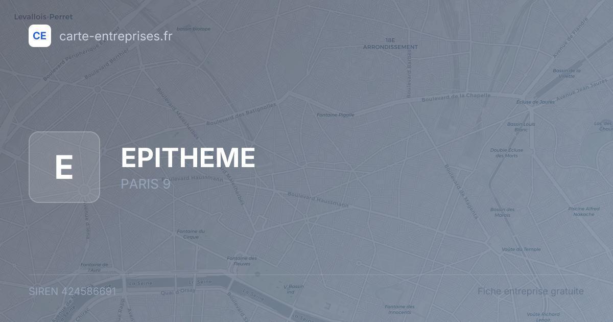 EPITHEME — 424586691 — fiche entreprise