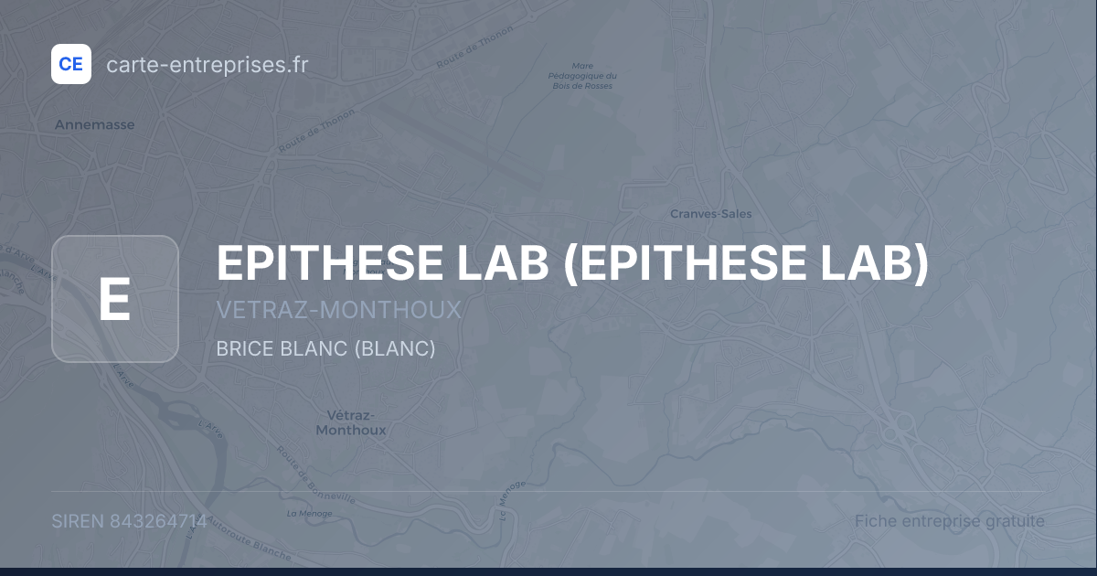 EPITHESE LAB — 843264714 — fiche entreprise