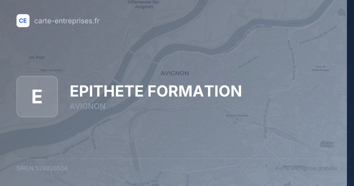 EPITHETE FORMATION — 528826506 — fiche entreprise