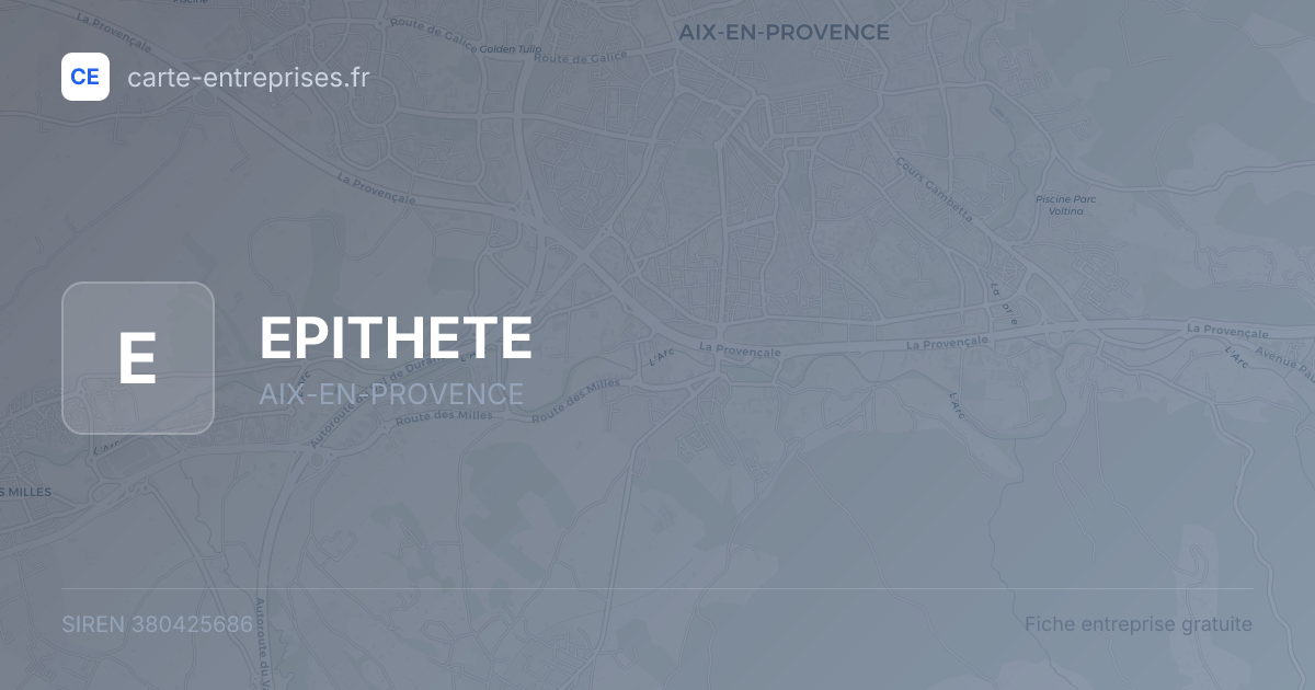 EPITHETE — 380425686 — fiche entreprise