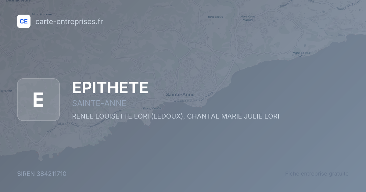 EPITHETE — 384211710 — fiche entreprise