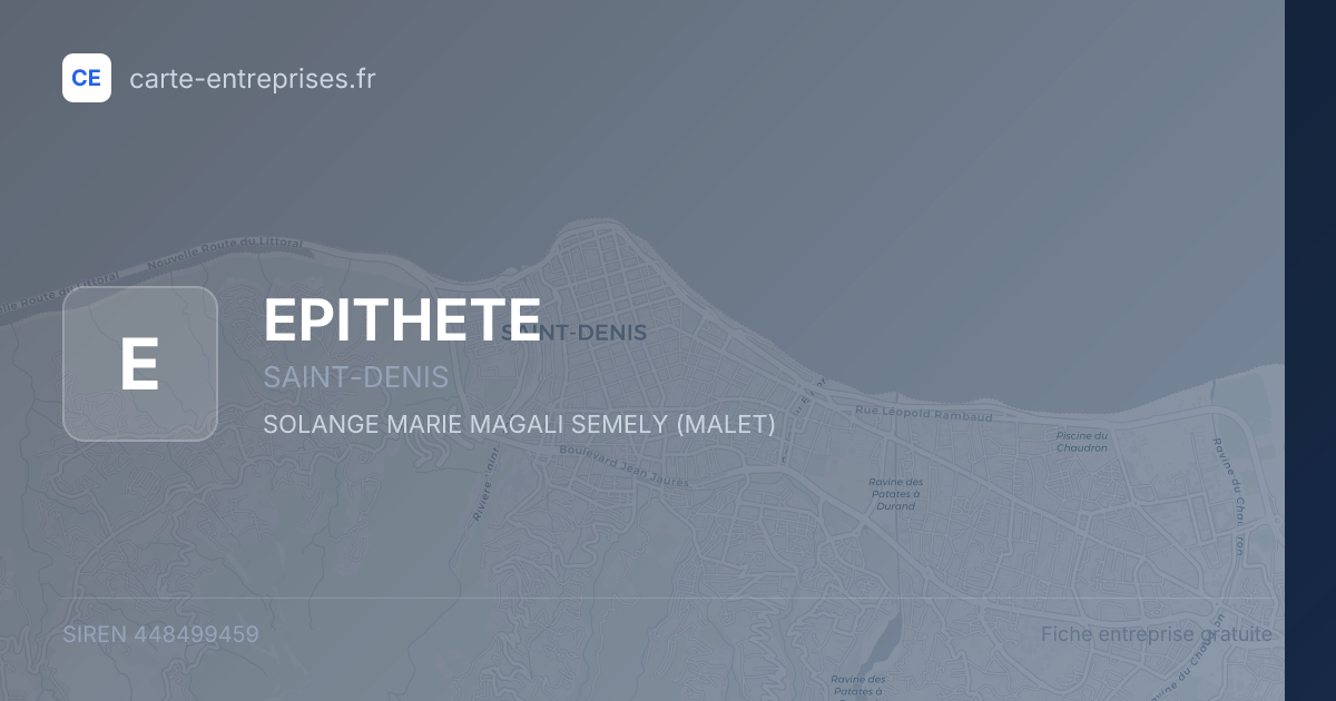 EPITHETE — 448499459 — fiche entreprise