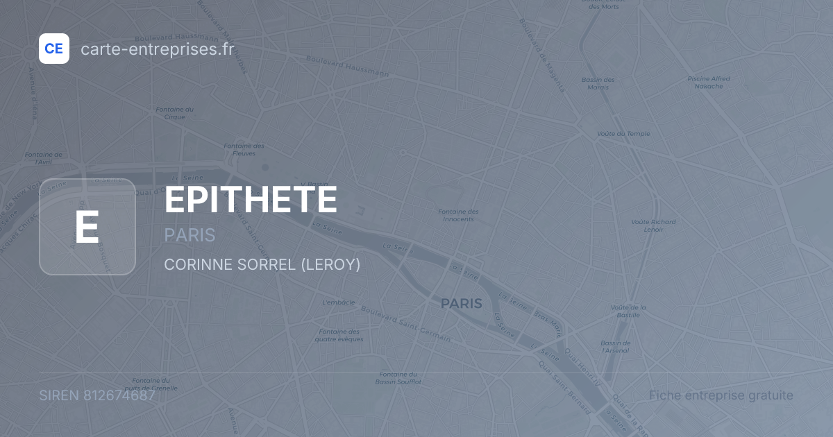 EPITHETE — 812674687 — fiche entreprise