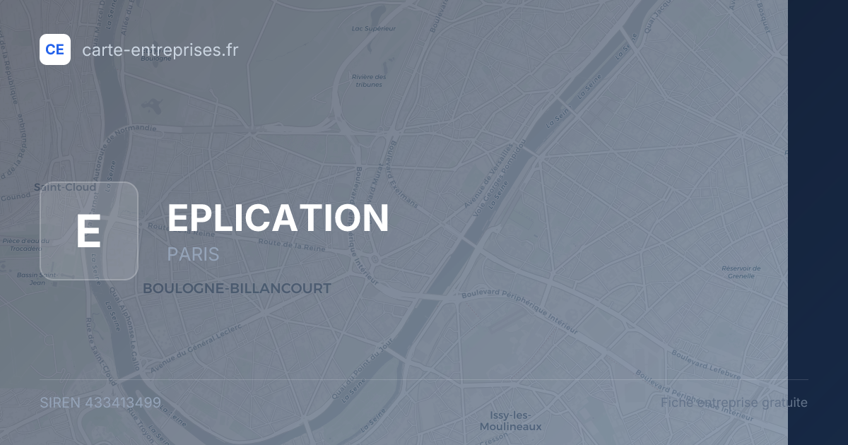 EPLICATION — 433413499 — fiche entreprise