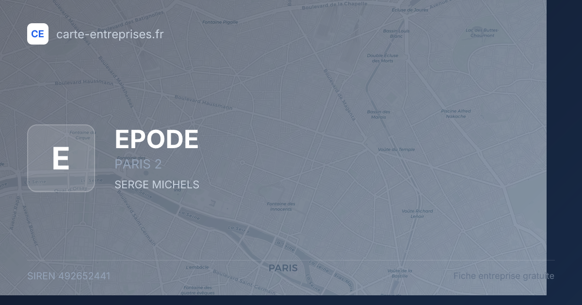 EPODE — 492652441 — fiche entreprise
