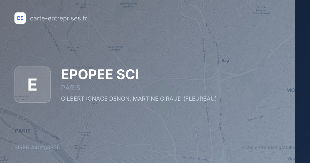 EPOPEE SCI — 440259836 — fiche entreprise