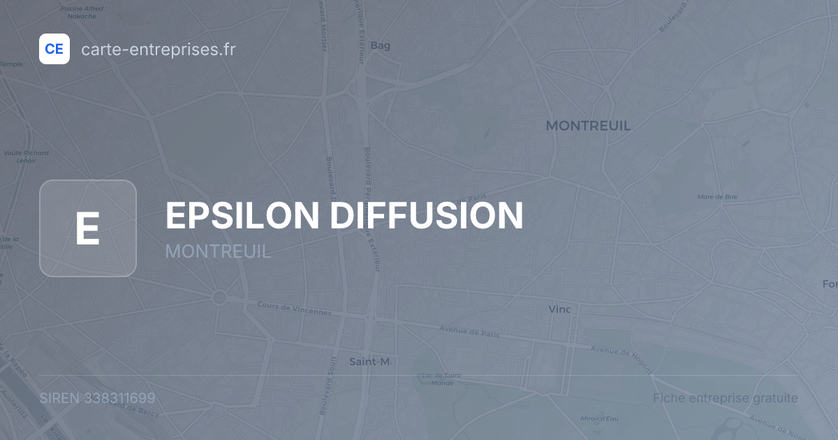 EPSILON DIFFUSION — 338311699 — fiche entreprise