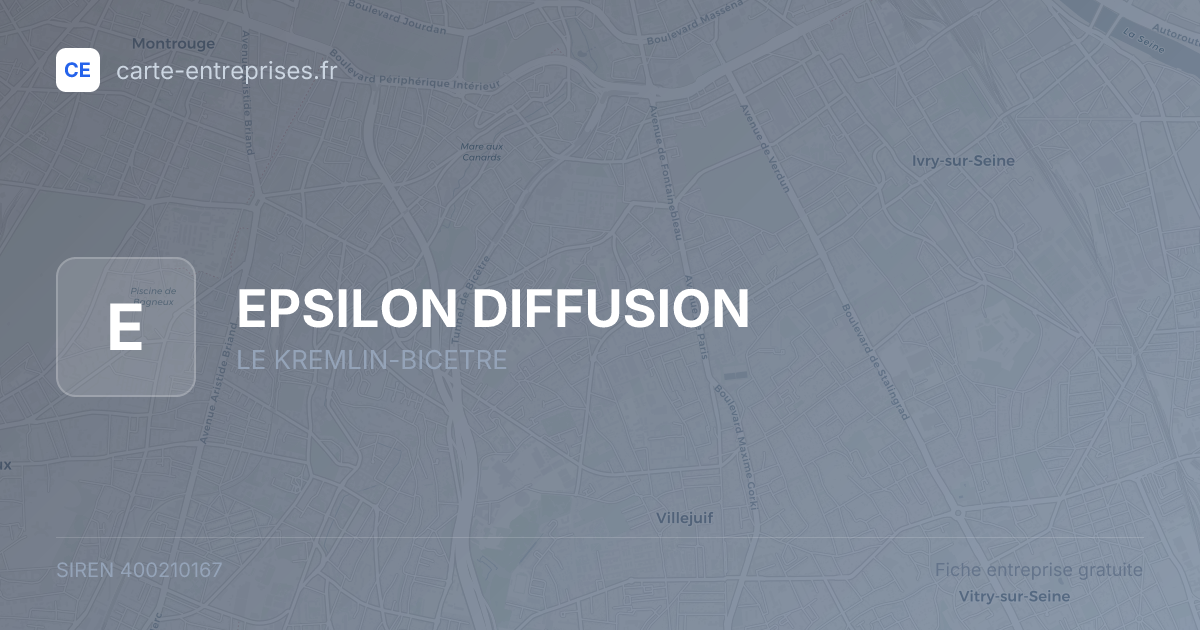 EPSILON DIFFUSION — 400210167 — fiche entreprise