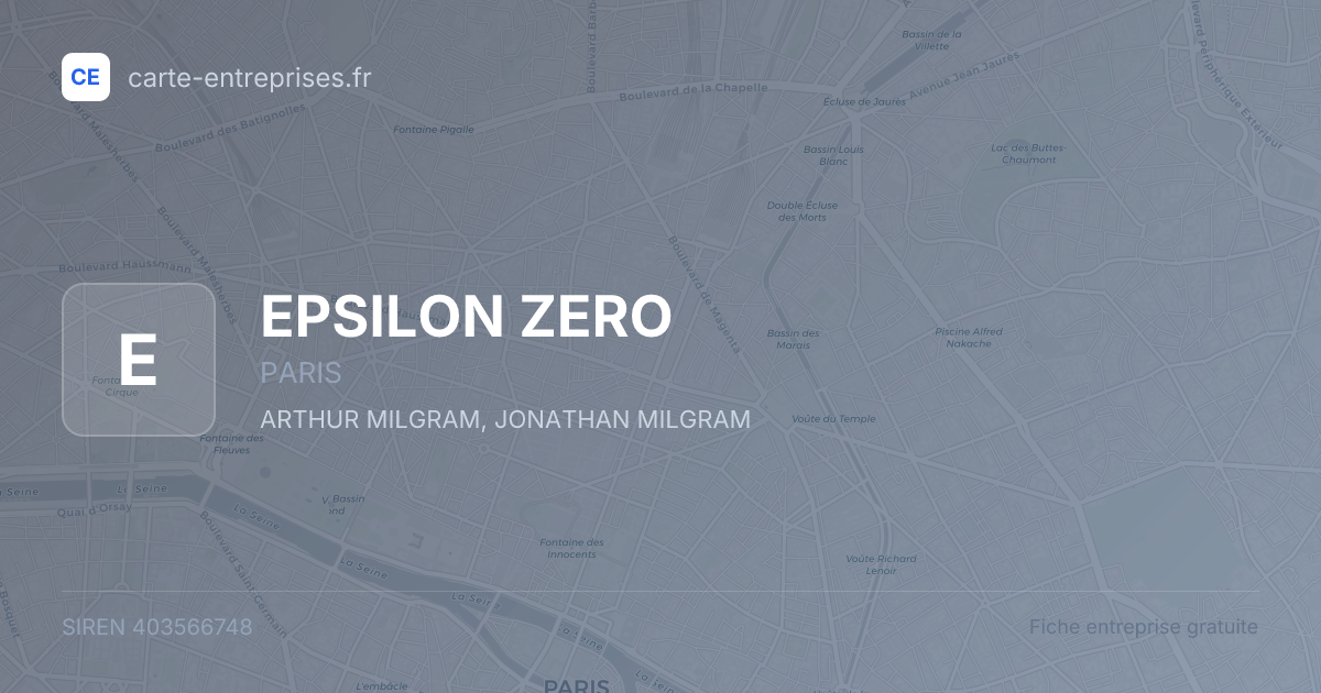 EPSILON ZERO — 403566748 — fiche entreprise