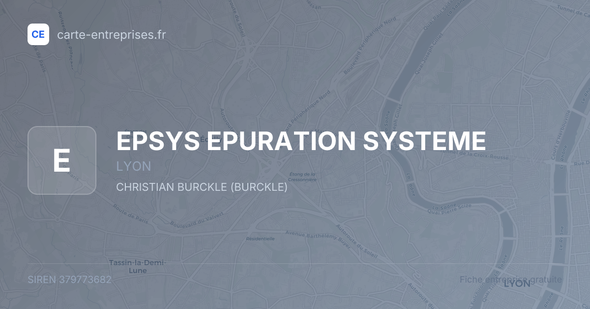 EPSYS EPURATION SYSTEME — 379773682 — fiche entreprise