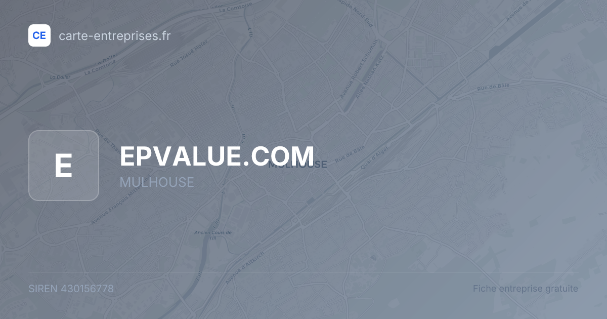 EPVALUE.COM — 430156778 — fiche entreprise