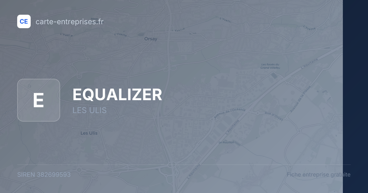 EQUALIZER — 382699593 — fiche entreprise