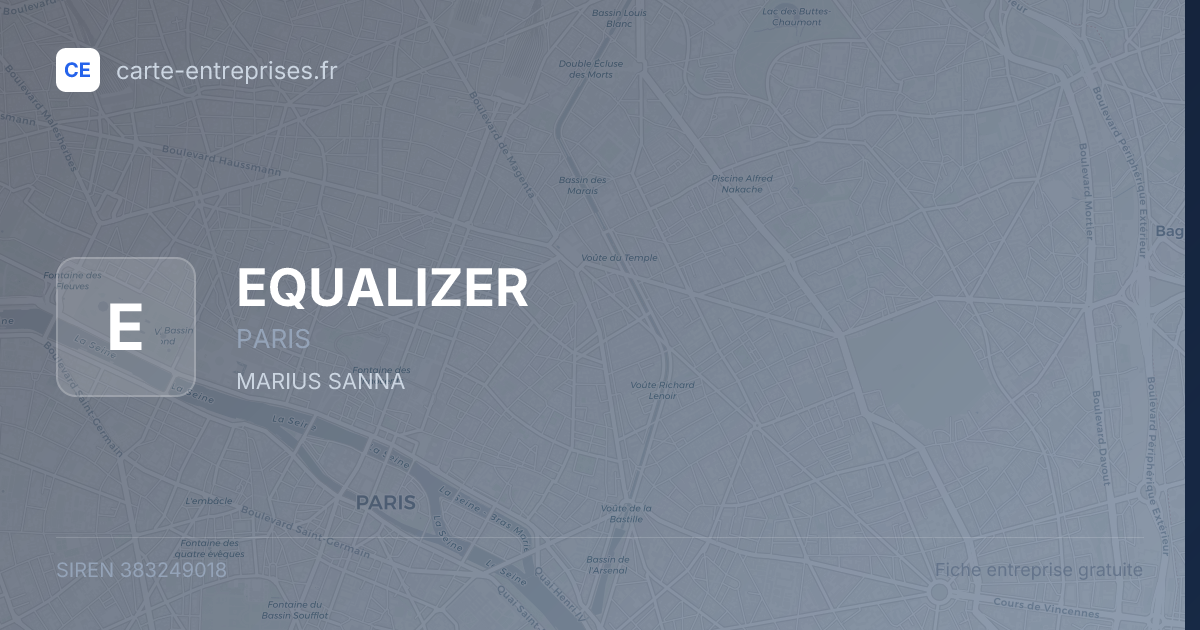 EQUALIZER — 383249018 — fiche entreprise