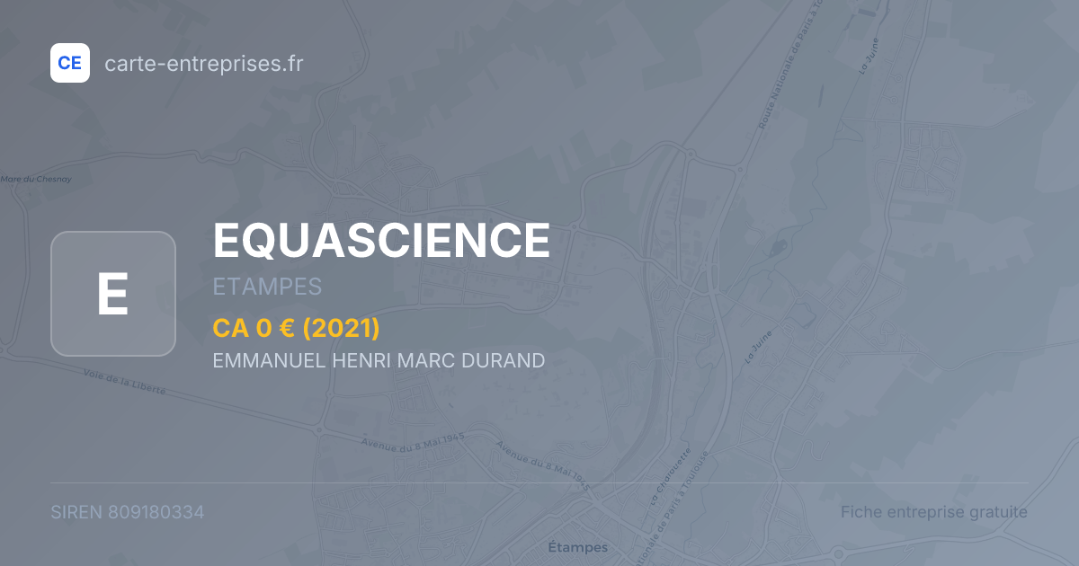 EQUASCIENCE — 809180334 — fiche entreprise