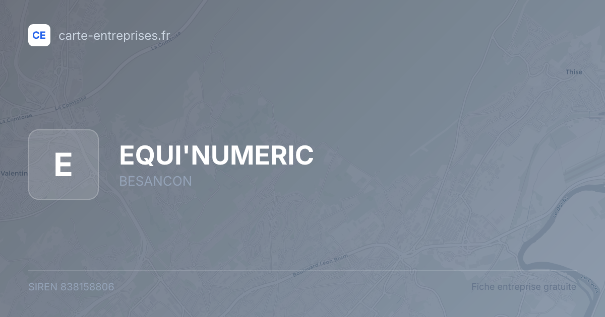 EQUI'NUMERIC — 838158806 — fiche entreprise