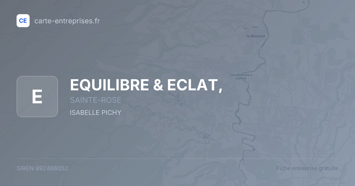 EQUILIBRE & ECLAT, — 992466052 — fiche entreprise